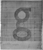 L.N.E.R.（ロンドン北東鉄道）専用書体の「g」のデザイン（1933年）