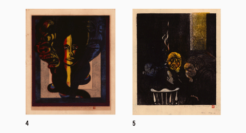 4.《女－その1・希－》　1971年　朴、シナベニヤ、4版4色、油性インク