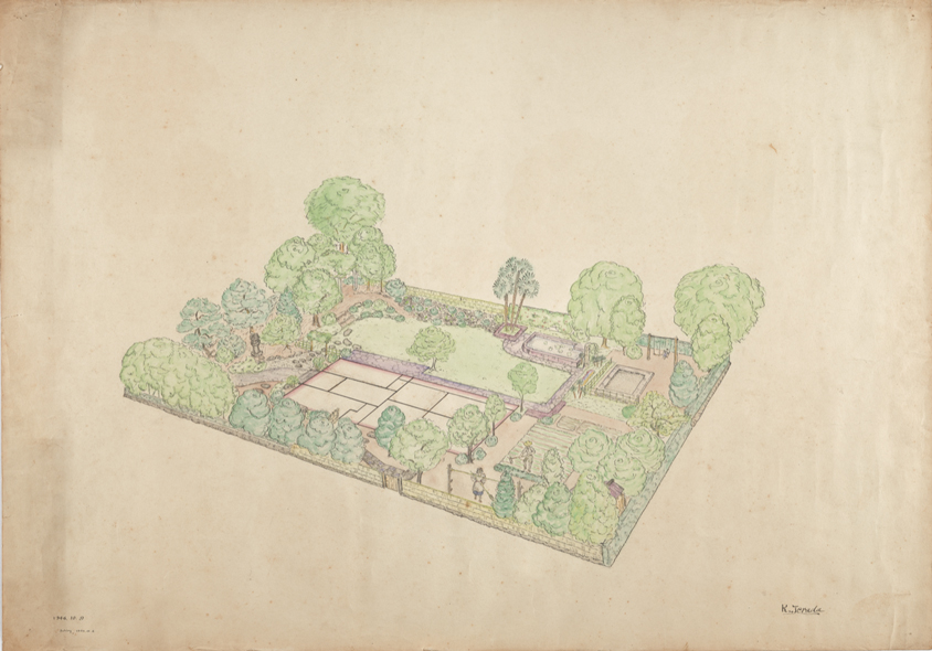 東京農業大学在学時代の寺田小太郎による庭園見取り図